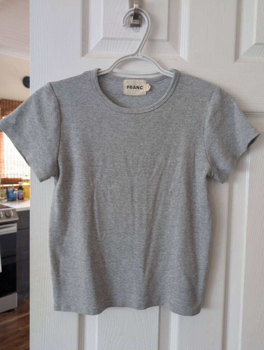 The Baby Ribbed Tee In Gray - Picture 3 of 7